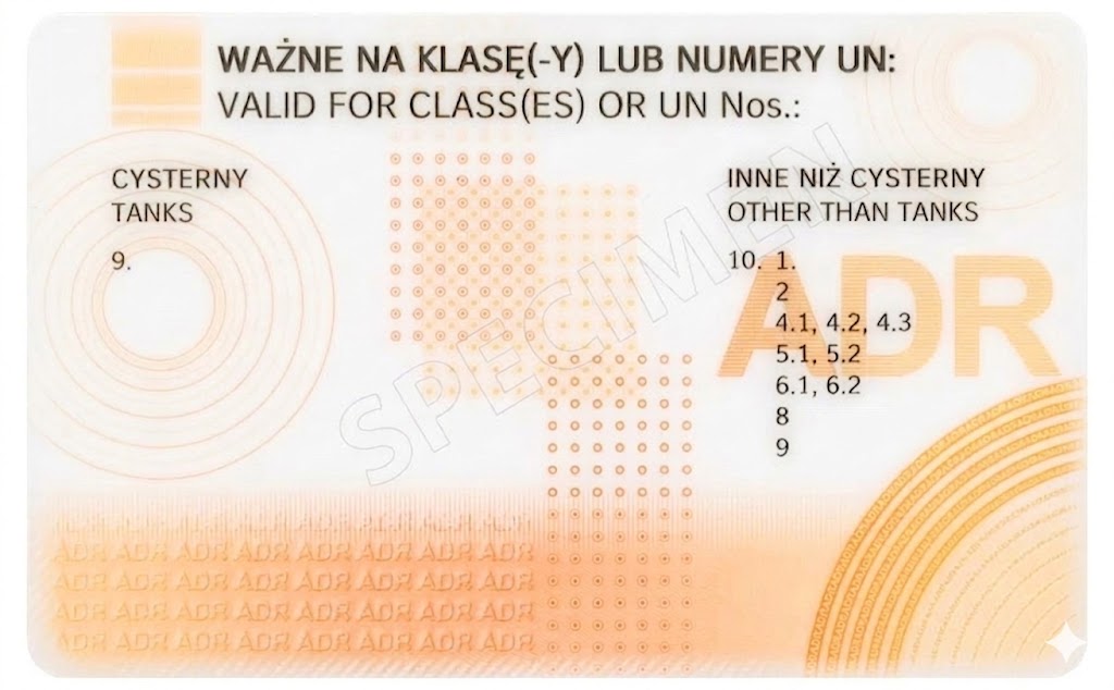Kurs ADR klasa 1