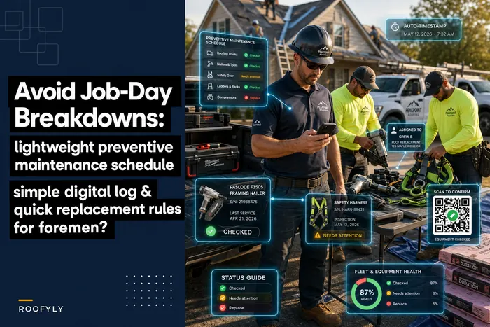 Avoid job-day breakdowns: a lightweight preventive maintenance schedule and quick digital log for roofing fleets and tools
