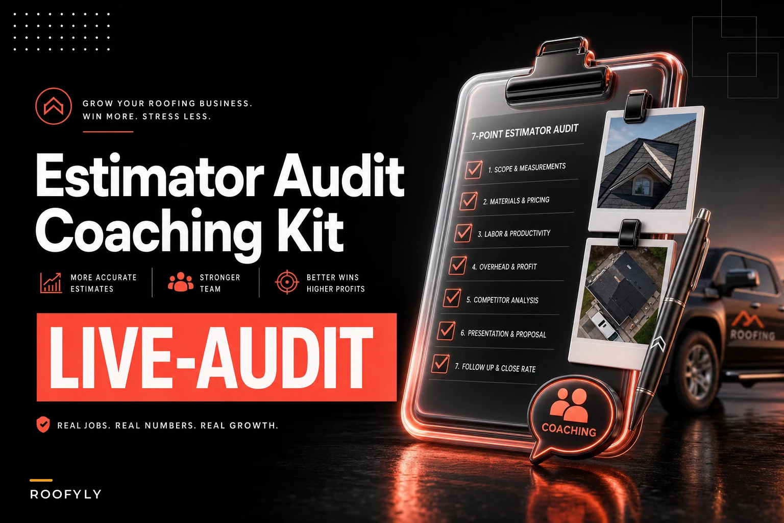 Estimator live-visit audit and coaching kit for pricing defensibility