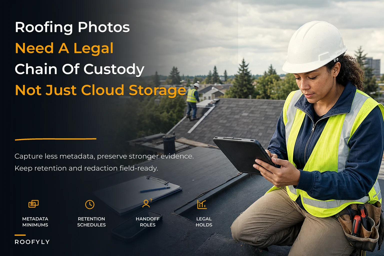 Field data governance and photo retention for roofing teams