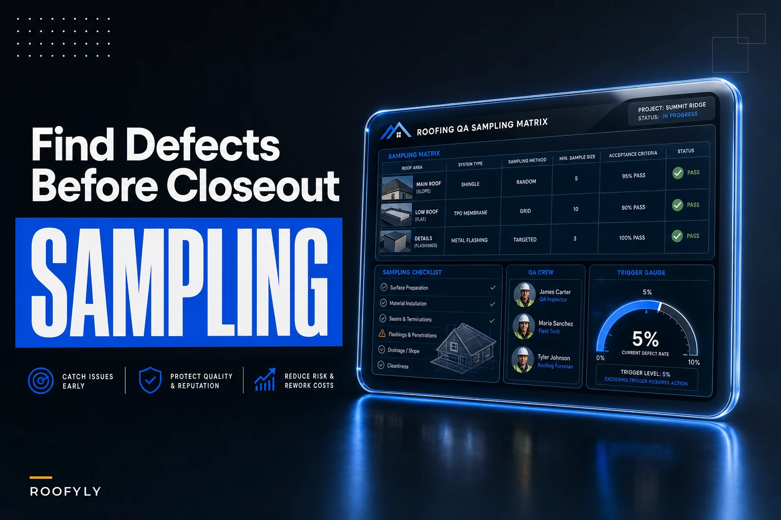 Find defects before closeout: a statistically defensible roofing QA sampling plan for spot-checks