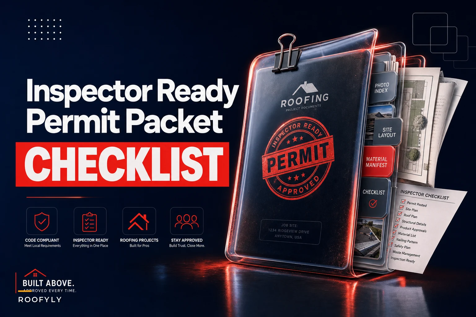Inspector-ready permit packet and pre-inspection QA kit for reroofs