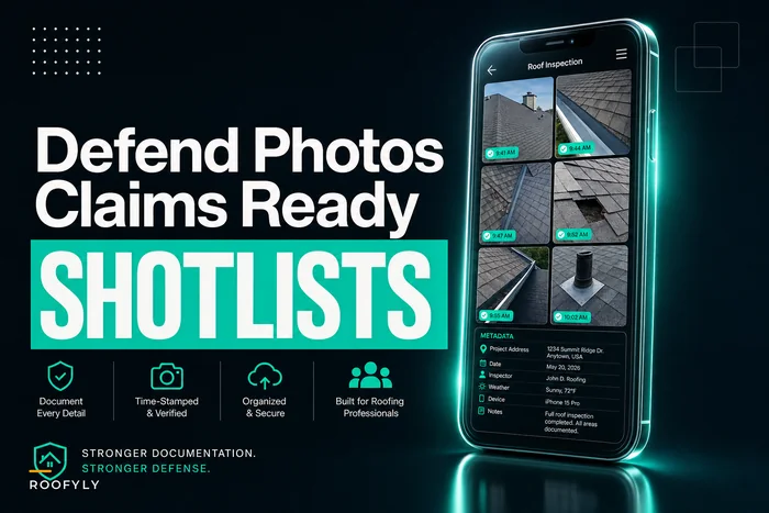 Photo chaos costing claims and callbacks? Roofing-specific shot lists, naming conventions and automated tagging to make field photos defensible