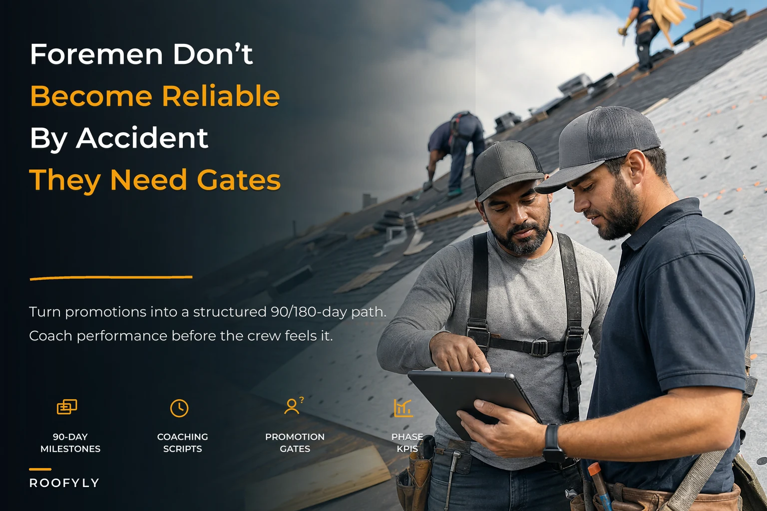 Turn crew members into reliable foremen: 90/180-day onboarding templates, coaching scripts and competency gates