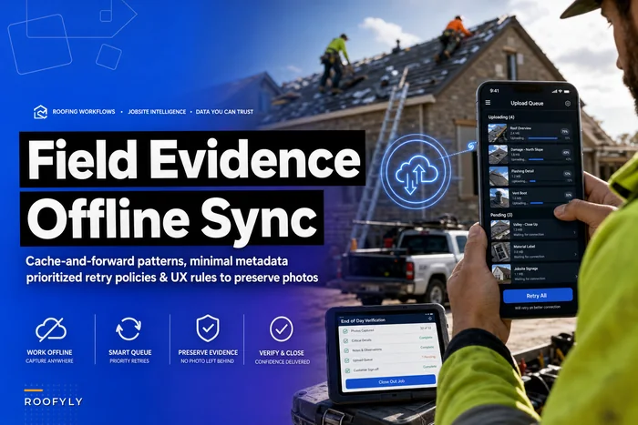 When field data vanishes: mobile offline capture and sync rules to preserve photos and forms on remote roofing jobsites