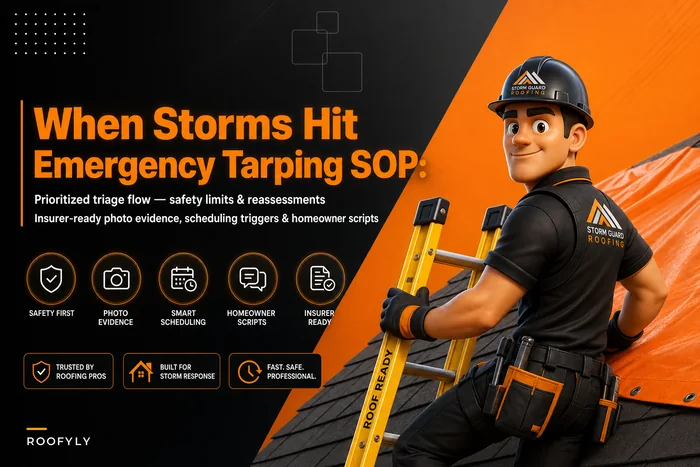 When storms hit: a triage SOP for emergency roof tarping with safety limits, insurer-ready photo evidence and homeowner scripts