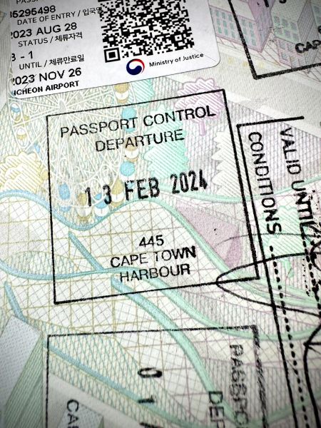 Departing South Africa