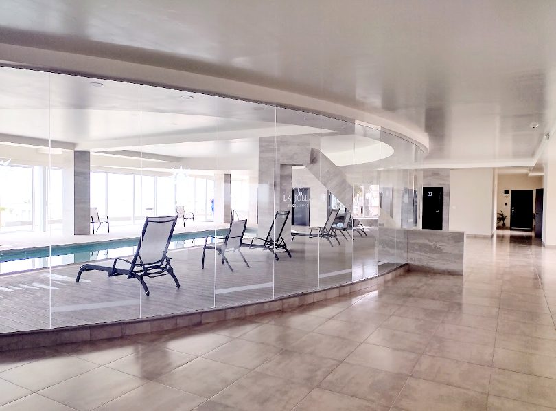 Resort-style pool and amenity area at luxury gated community in Rosarito Beach Baja California
