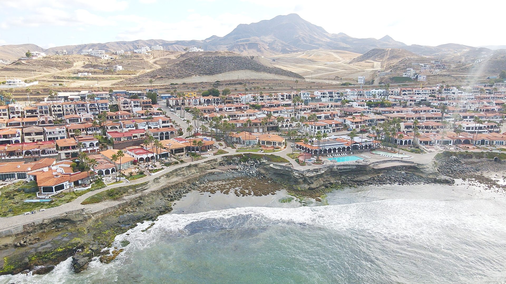 Puerta del Mar oceanfront homes on bluff above Pacific Ocean in Rosarito