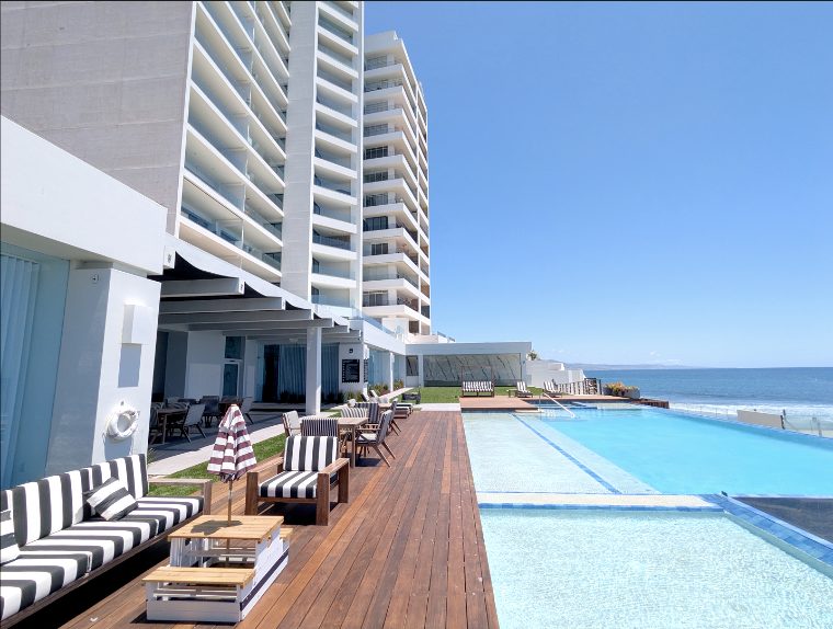 Luxury oceanfront condo tower with Pacific views in Rosarito Beach gated community