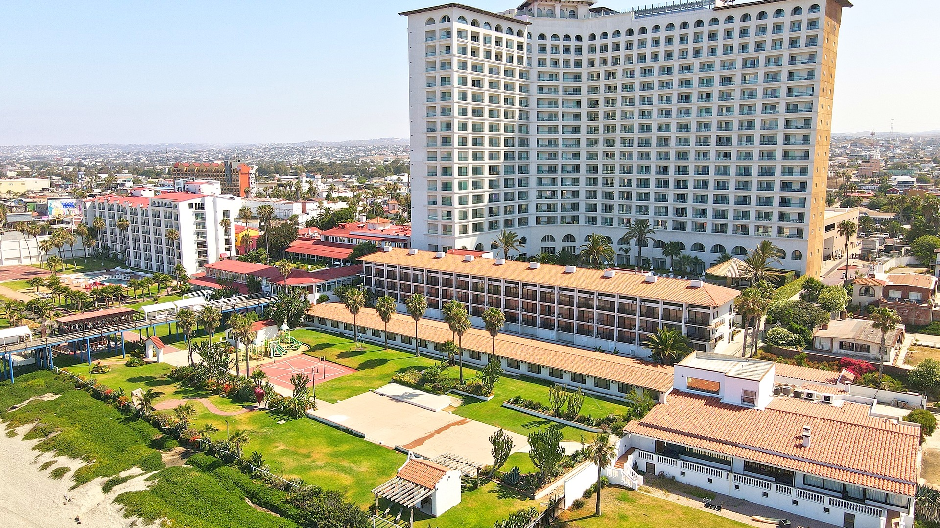 Modern oceanfront condo balcony with Pacific Ocean views in Rosarito Beach Baja California