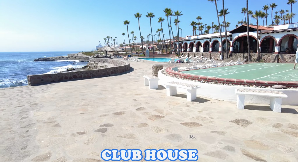 Oceanfront terrace with Pacific view at a beachfront home in Baja California Mexico