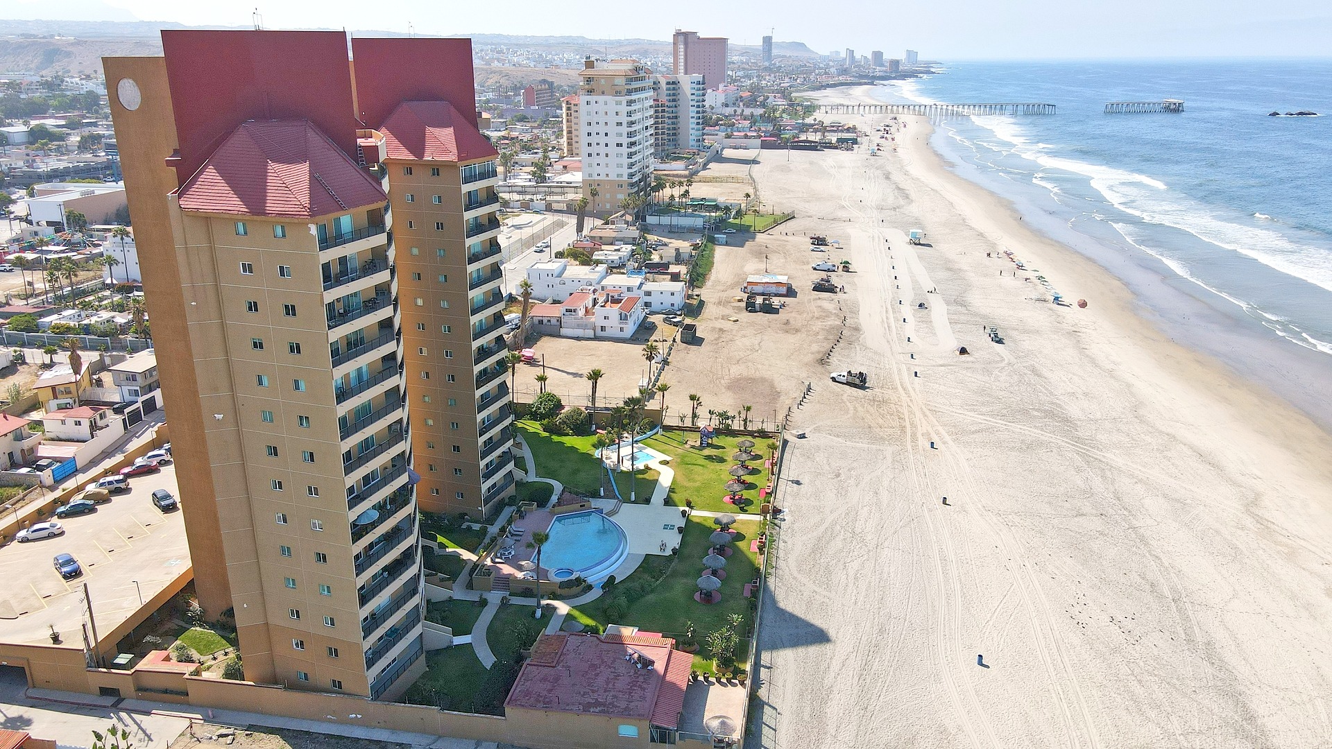 Fresh seafood tacos and ceviche at a beachside restaurant in Rosarito Beach Baja California