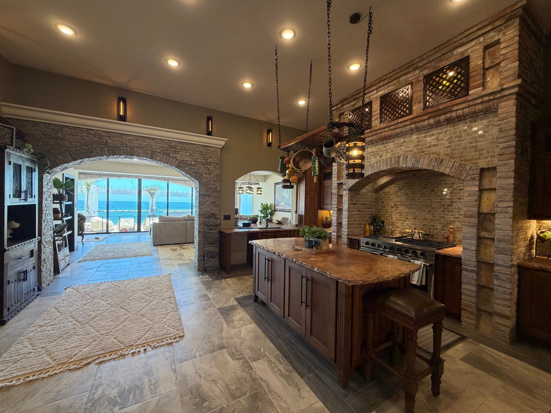 Custom beachfront home under construction on a coastal lot in Rosarito Beach