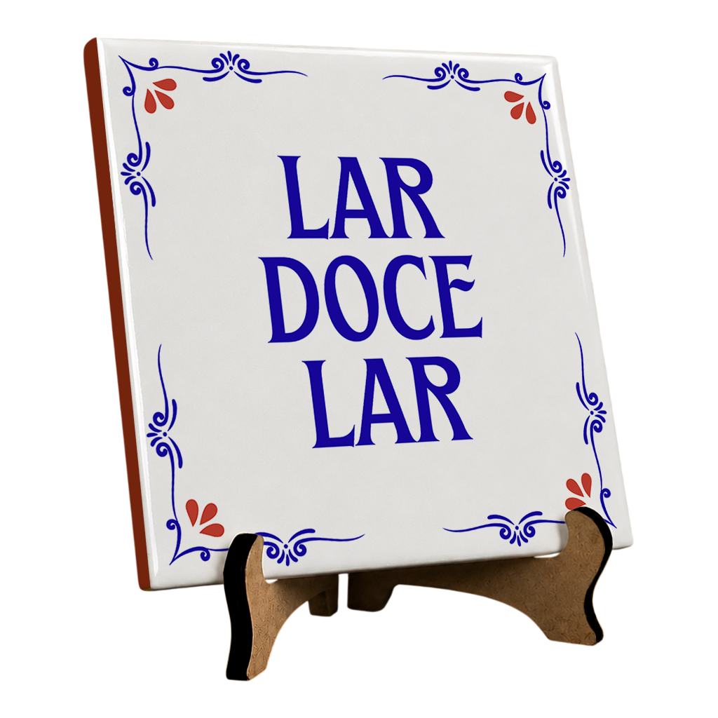 Azulejo Decorativo Com Frase - Lar Doce Lar - 10x10cm - Vista 2