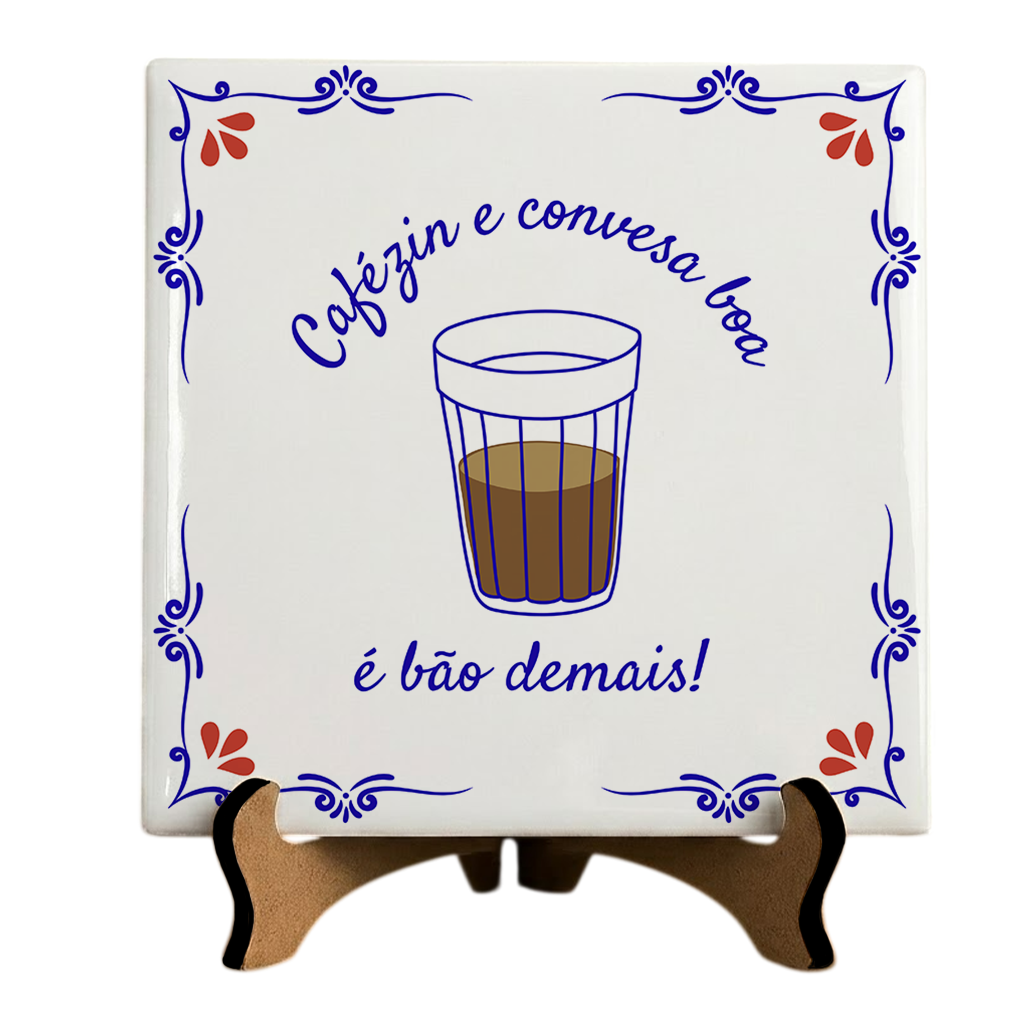 Azulejo Decorativo Com Frase e Desenho - Imagem 1