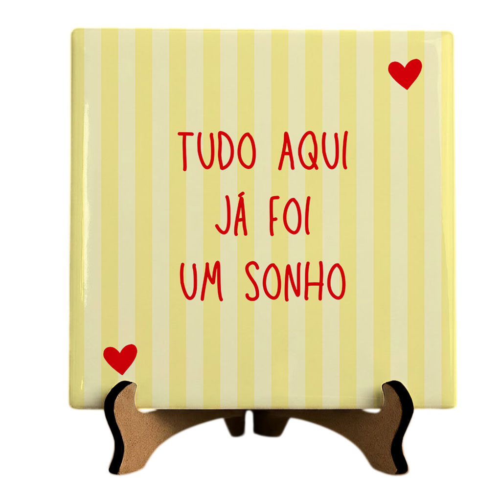 Azulejo Decorativo Com Frase Listras - Agradecer Sempre Será a Prece Mais Bonita - 20x20cm