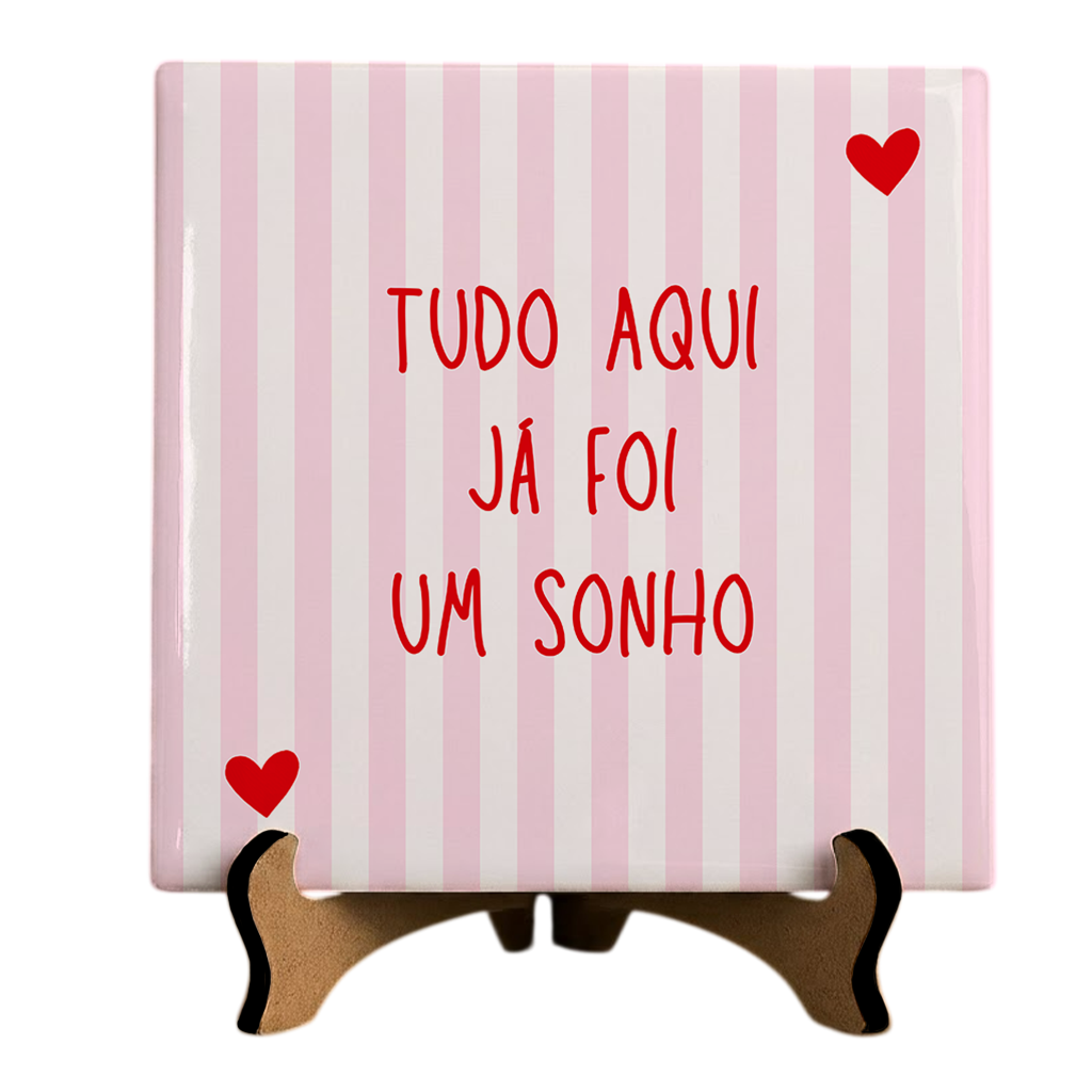 Azulejo Decorativo Com Frase Listras - Agradecer Sempre Será a Prece Mais Bonita - 20x20cm