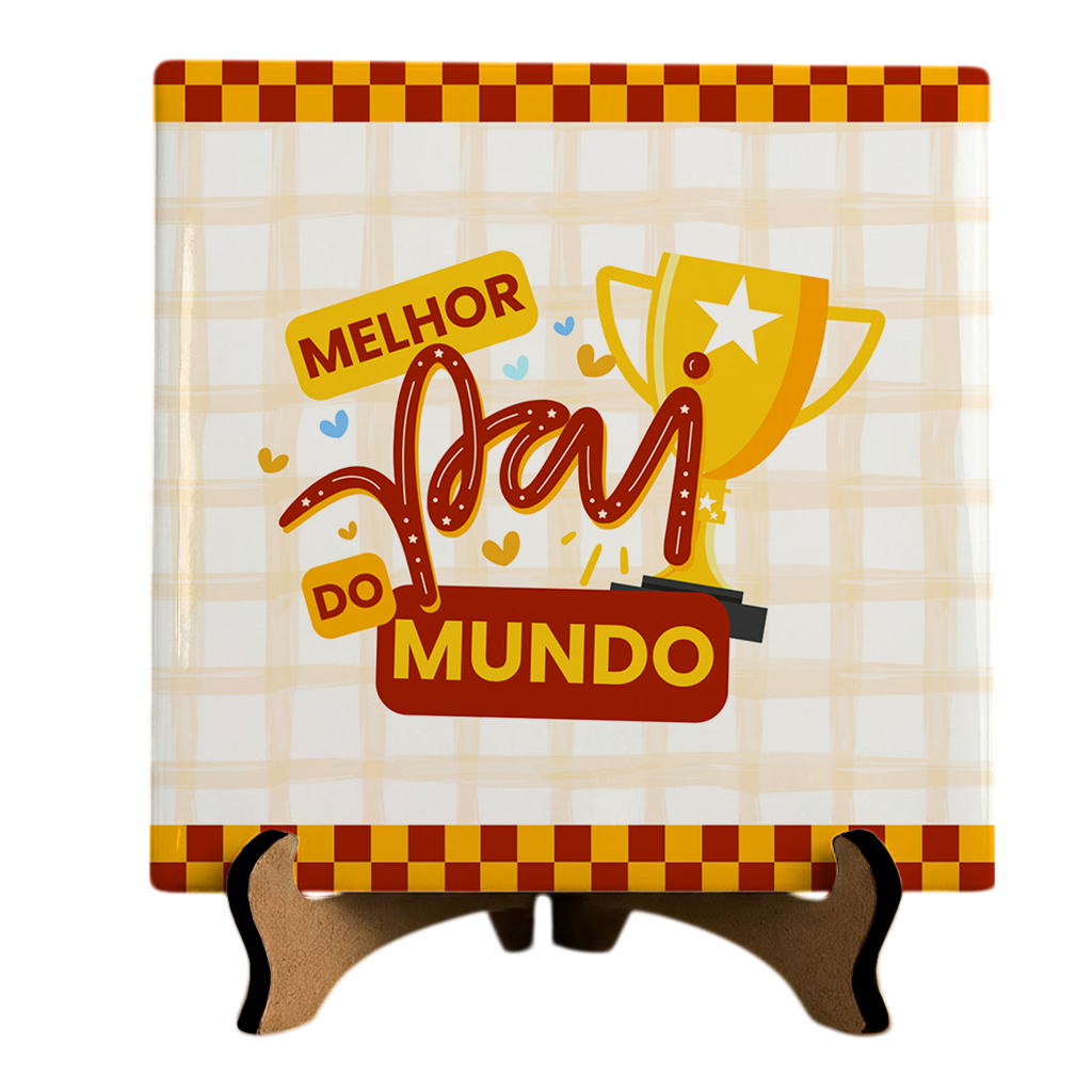 Azulejo Melhor Pai do Mundo - laranja