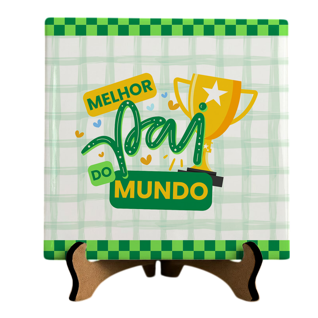 Azulejo Melhor Pai do Mundo - Verde