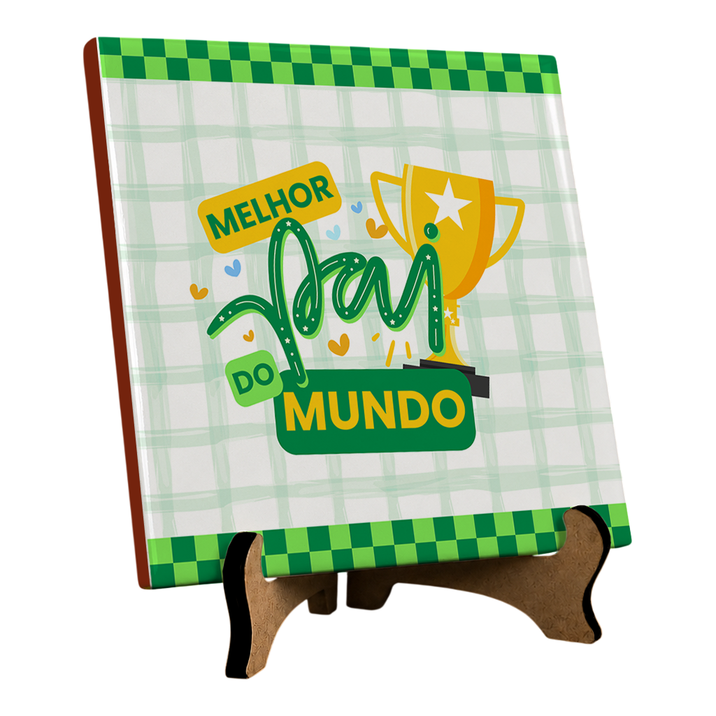 Azulejo Melhor Pai do Mundo - Verde - Vista 2