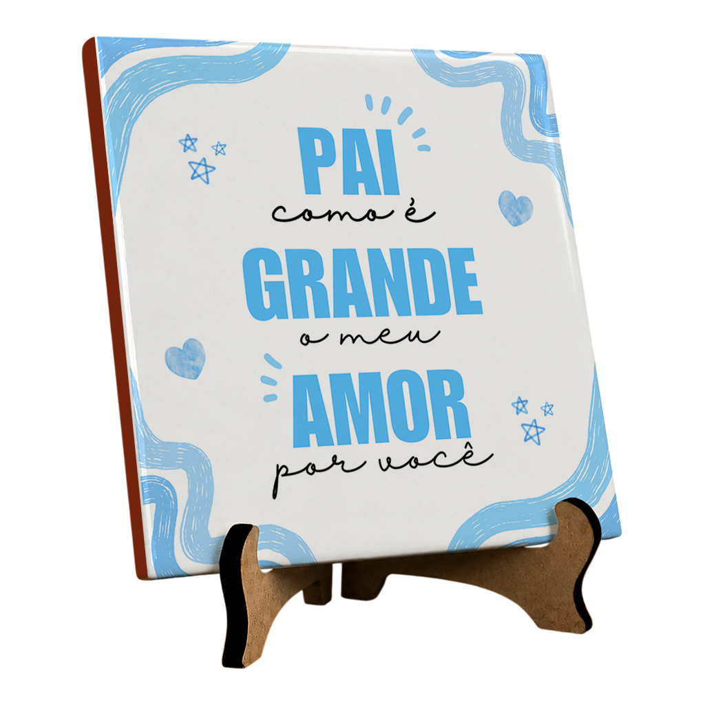 Azulejo Pai Meu Amor Por Voce - Azul - Vista 2