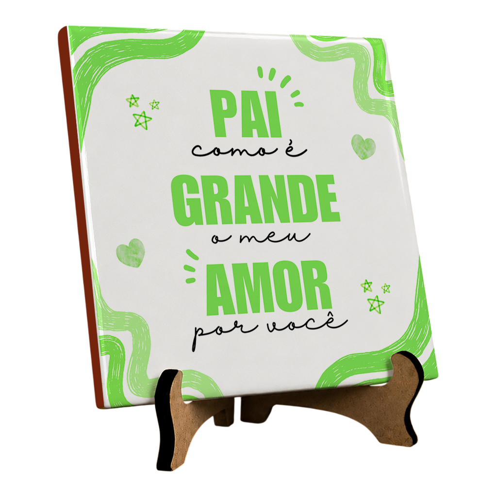 Azulejo Pai Meu Amor Por Voce - Verde - Vista 2