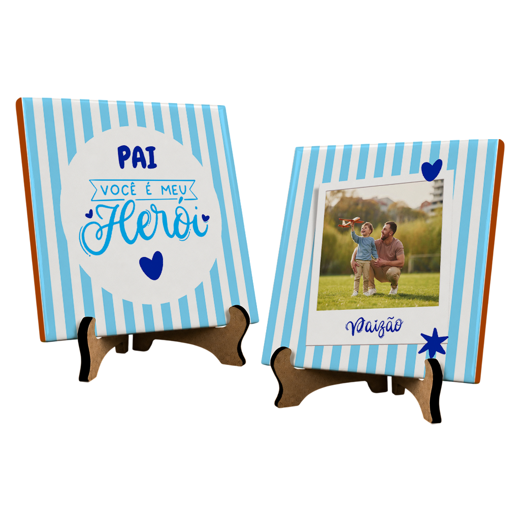 Azulejo Pai Meu Herói - Kit Azul - Vista 2