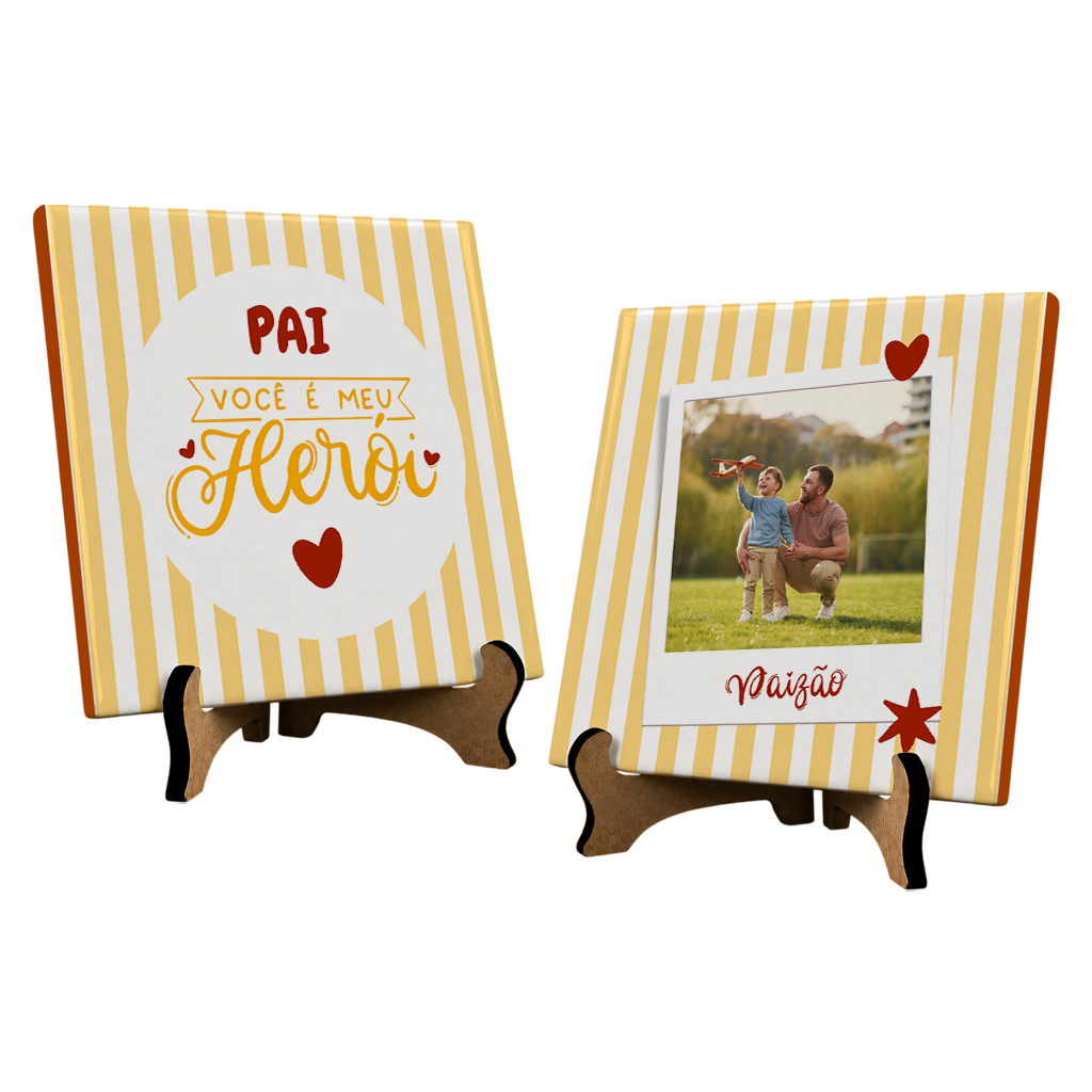 Azulejo Pai Meu Herói - Kit Laranja - Vista 2