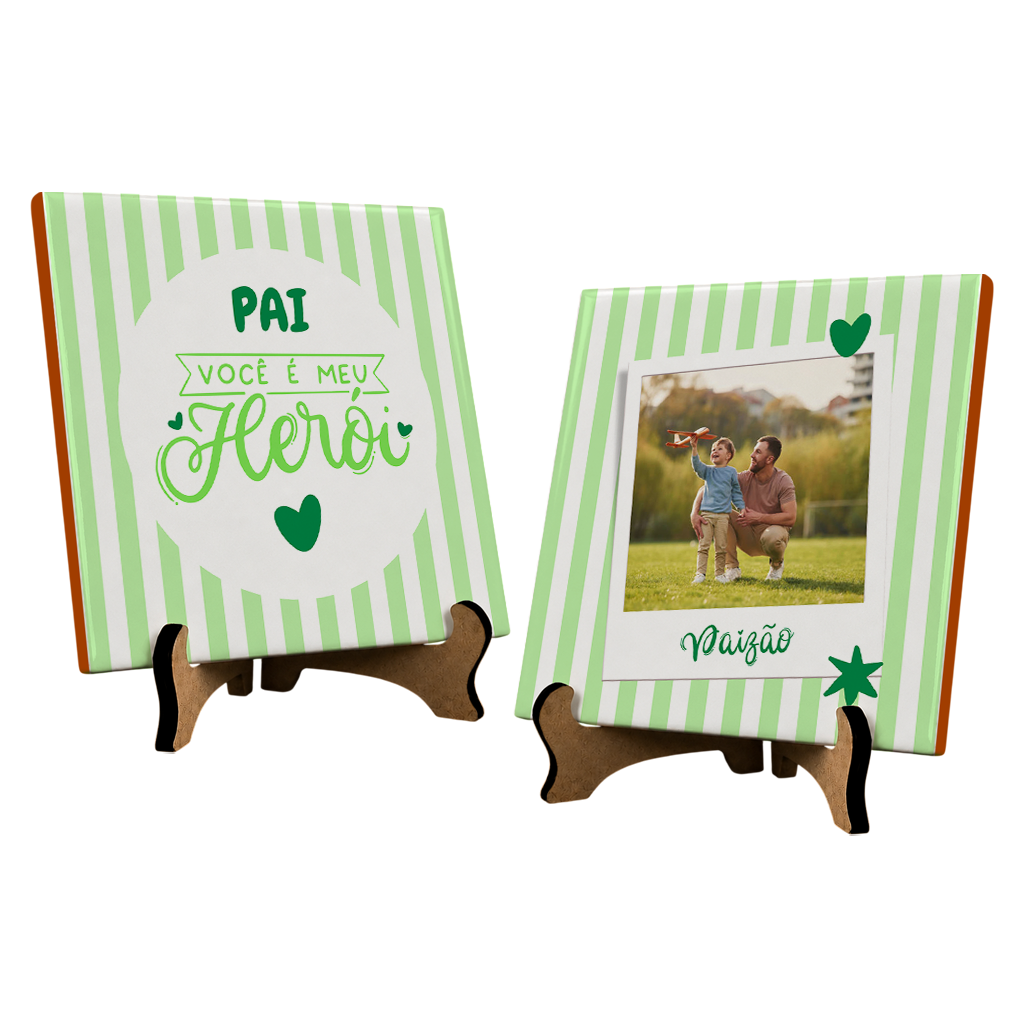 Azulejo Pai Meu Herói - Kit Verde - Vista 2