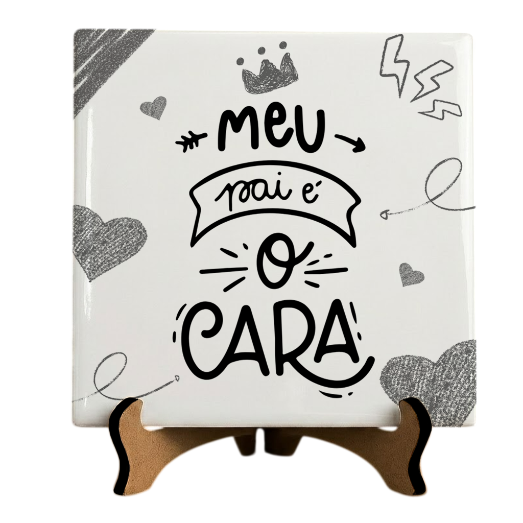 Azulejo Meu Pai é o Cara - Preto