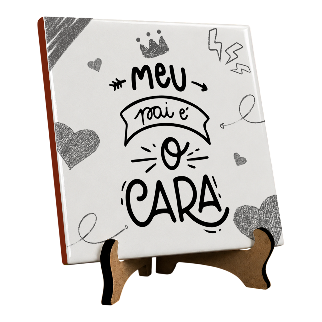 Azulejo Meu Pai é o Cara - Preto - Vista 2