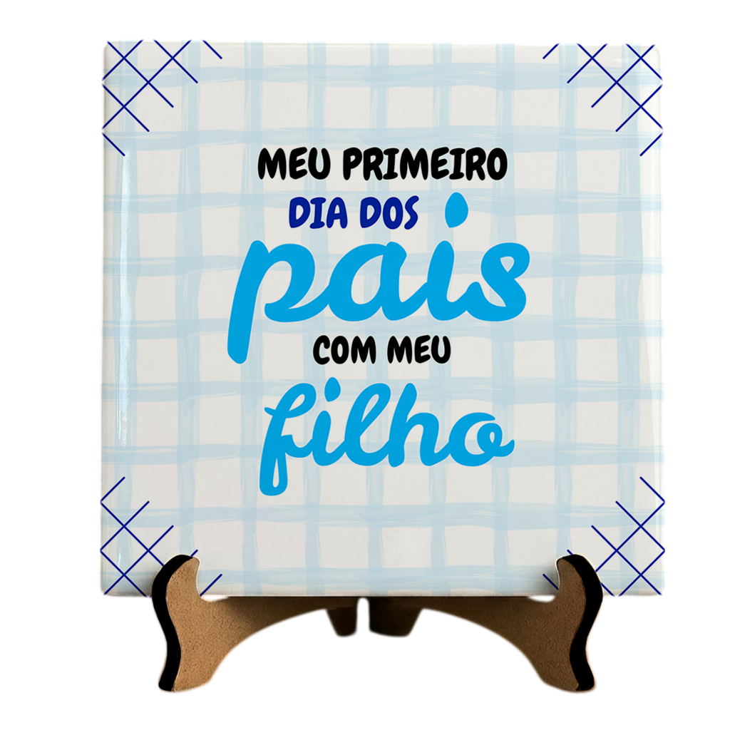 Azulejo Primeiro Dia Dos Pais - Azul