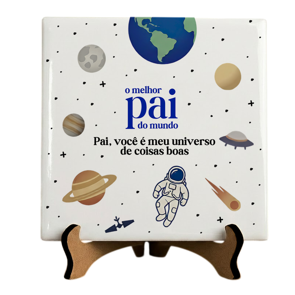 Azulejo Pai Universo de Coisas Boas - Azul
