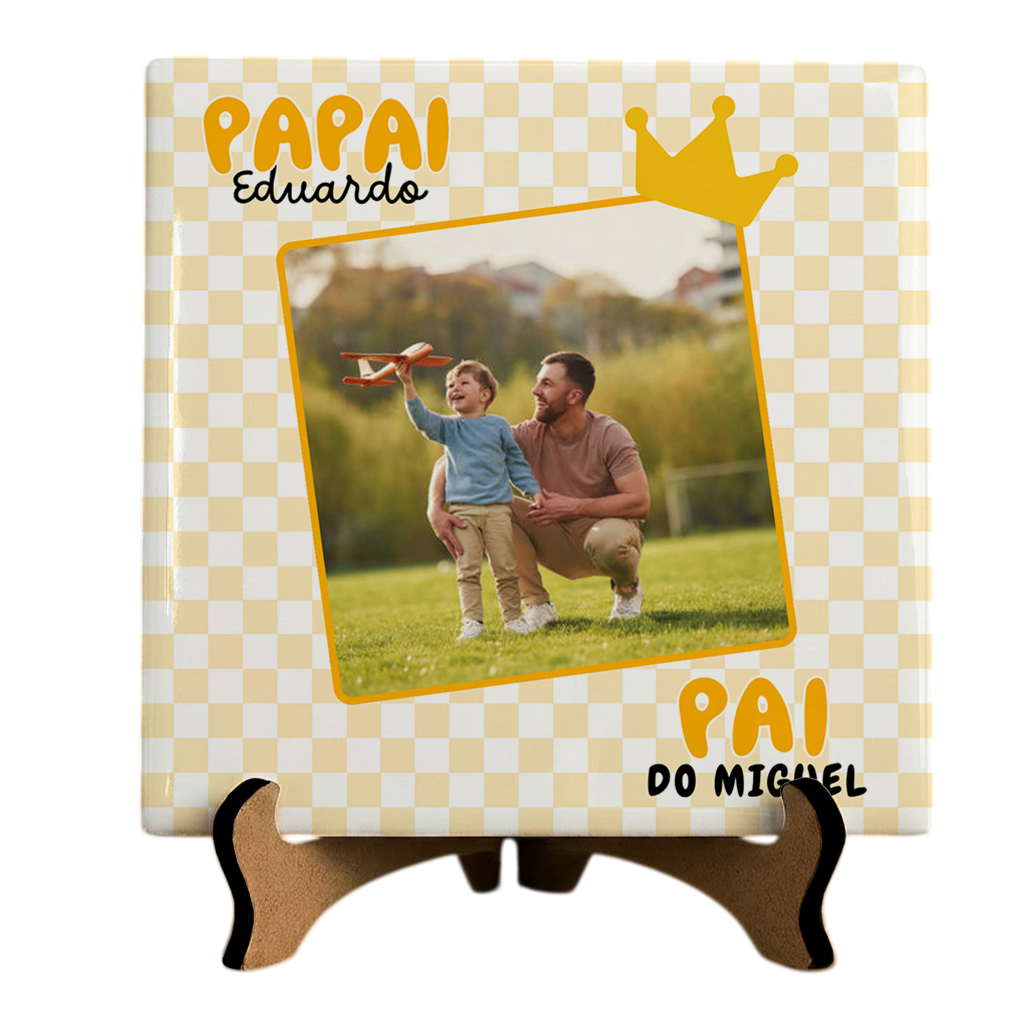 Azulejo Pai e Filho - Laranja