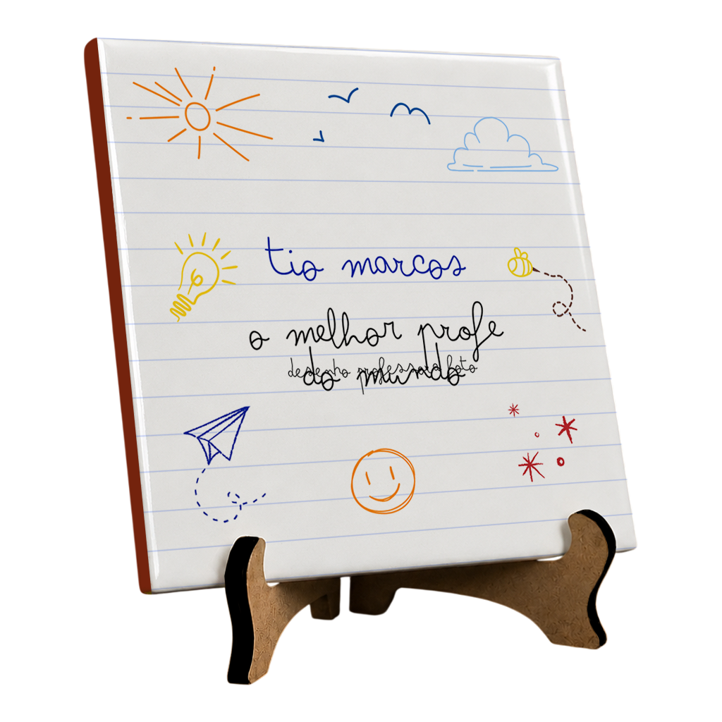 Azulejo Personalizado Com Nome - O Melhor Profe - Vista 2