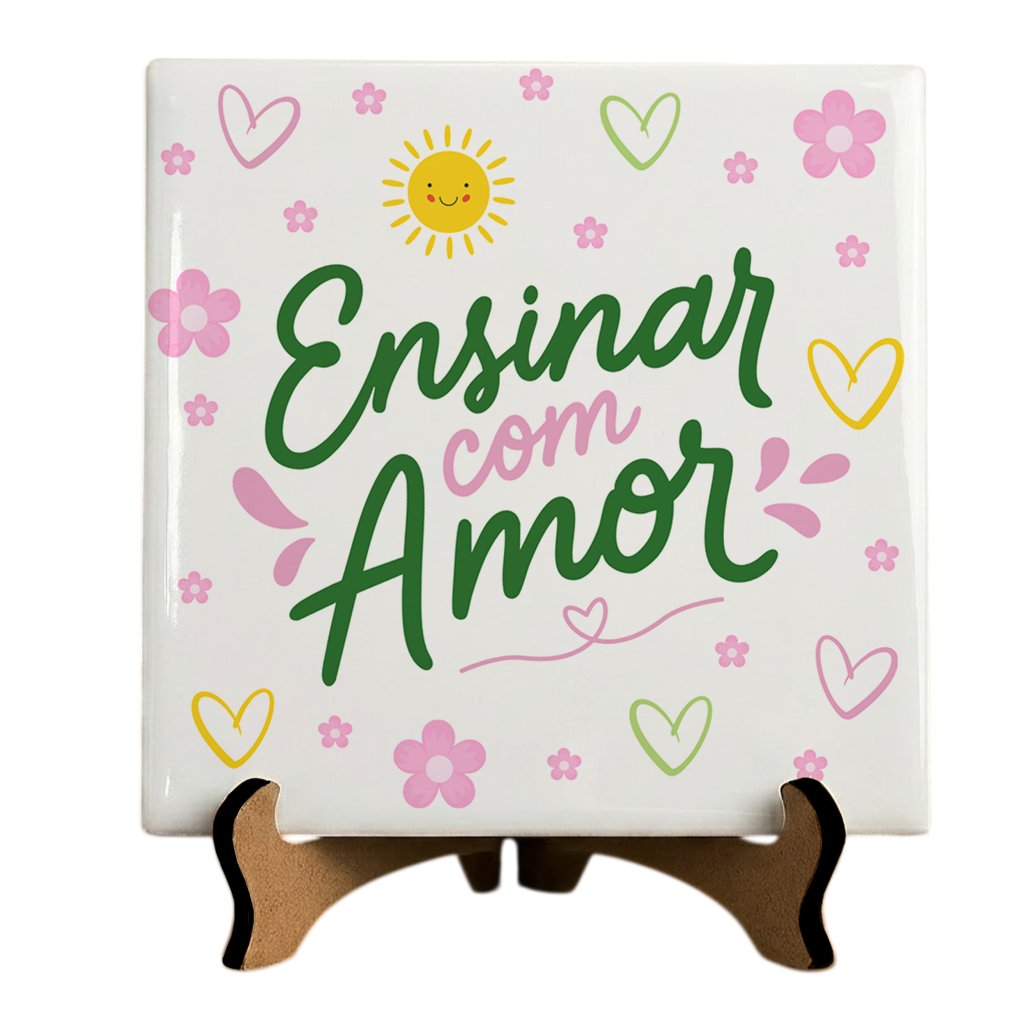 Azulejo Personalizado Professora - Ensinar Com Amor