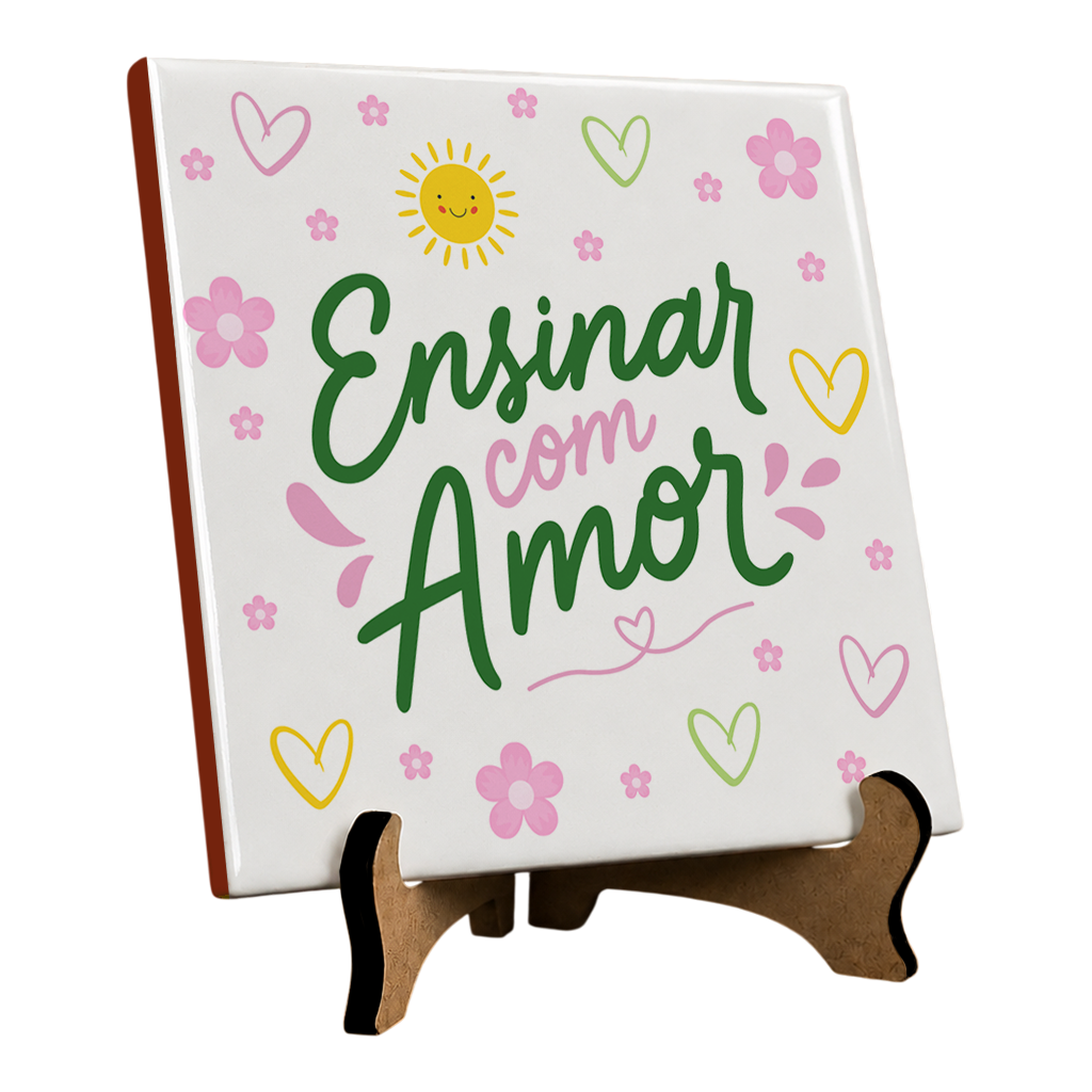 Azulejo Personalizado Professora - Ensinar Com Amor - Vista 2
