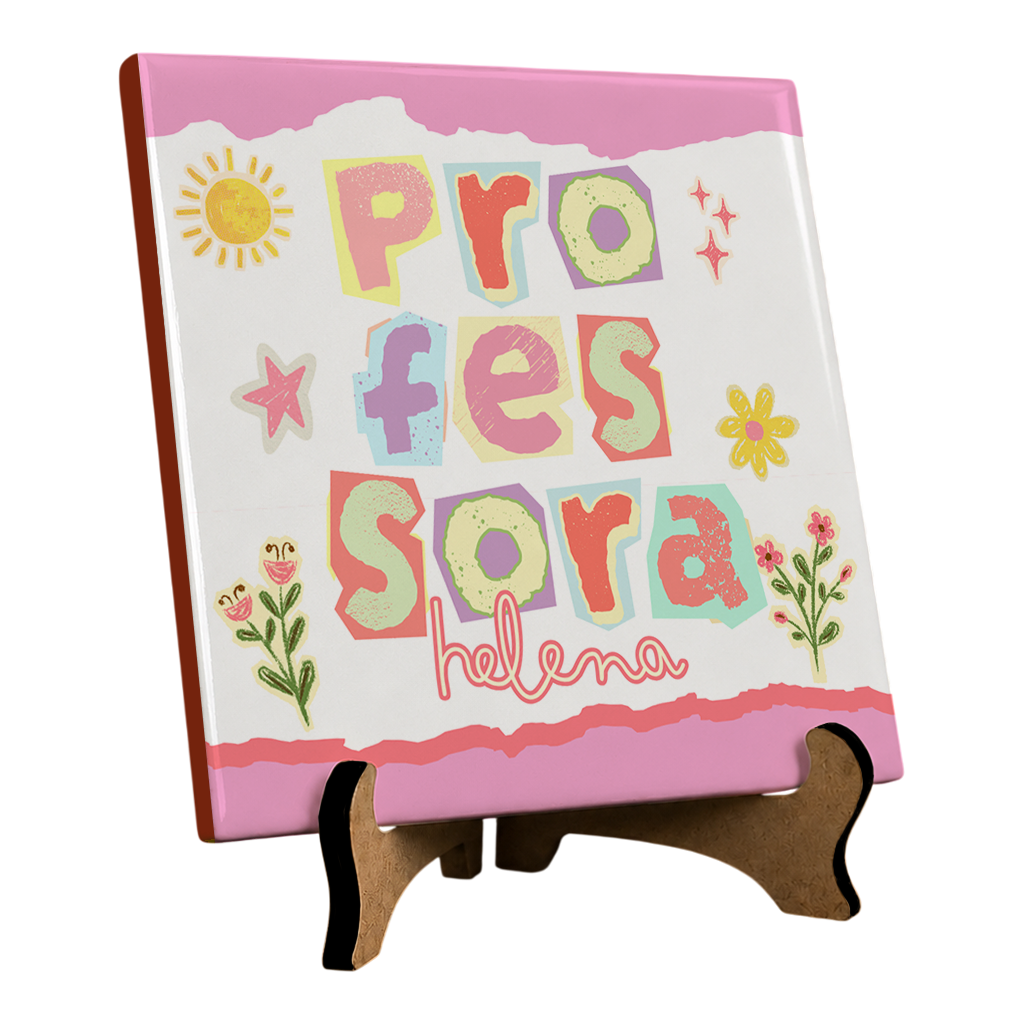Azulejo Personalizado Professores - Recortes Professora - Vista 2