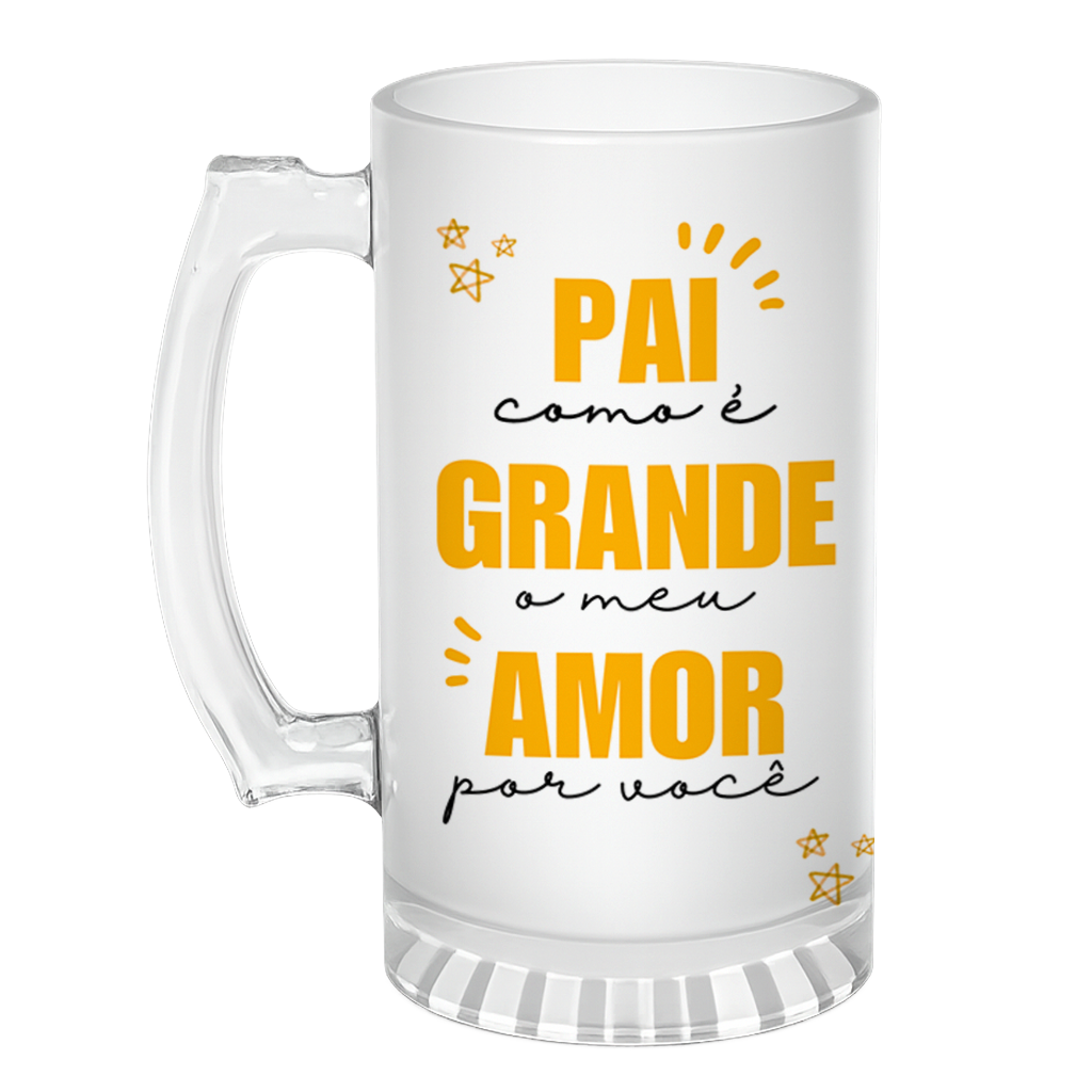 Caneca de Chopp Pai Meu Amor Por Voce - Laranja