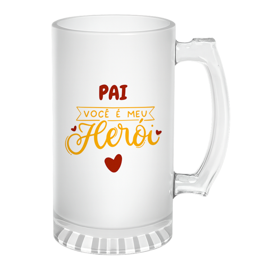 Caneca de Chopp Pai Meu Herói - Laranja - Vista 2