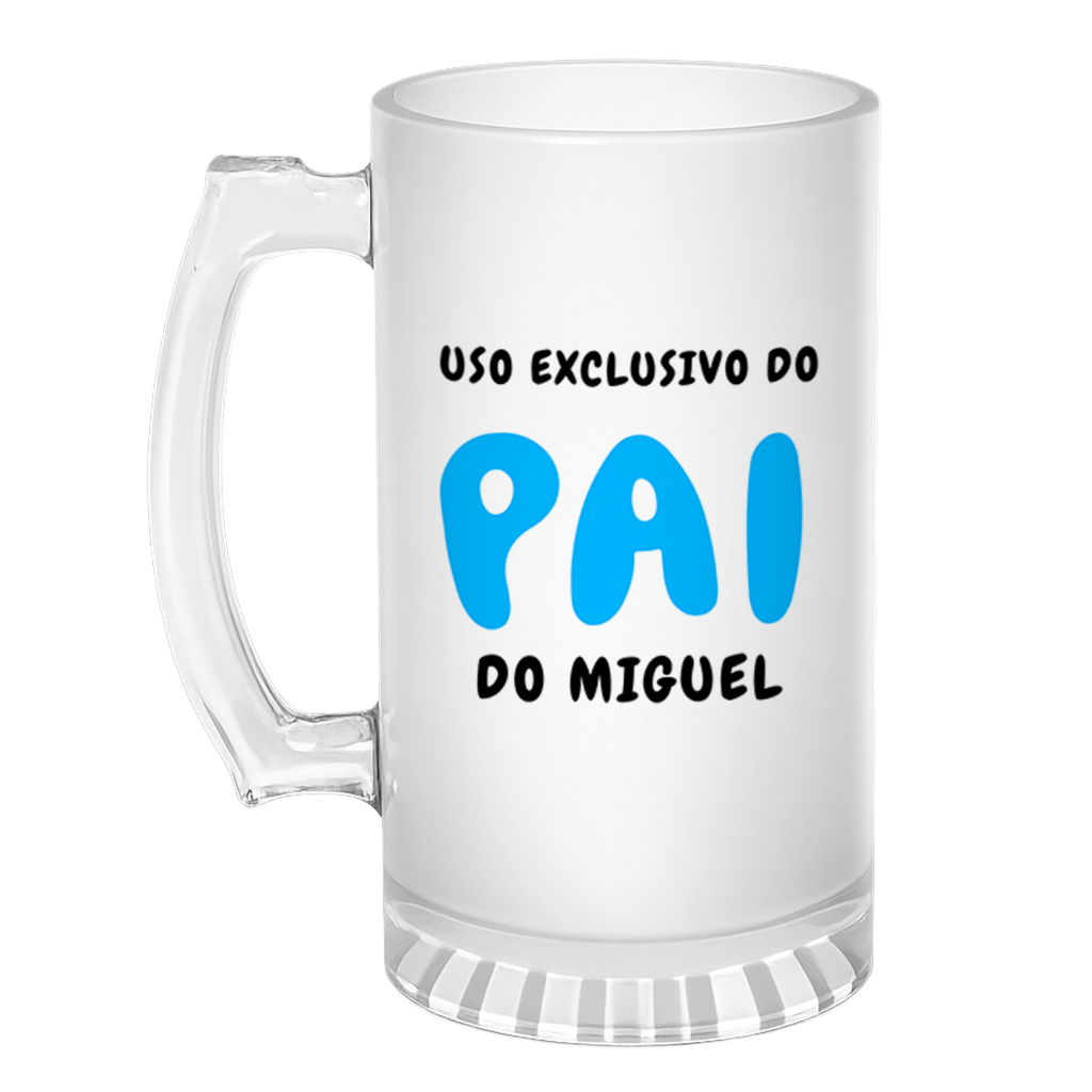 Caneca de Chopp Uso Exclusivo Pai - Azul