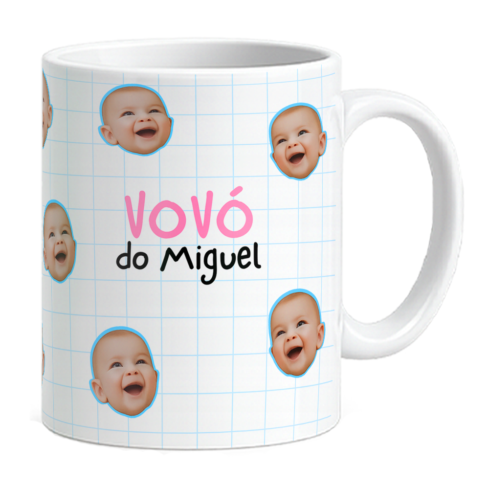 Caneca Carinhas Vovó - Com Nome - Vista 2