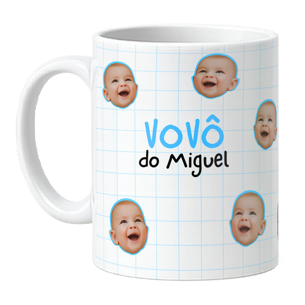 Caneca Carinhas Vovô - Com Nome