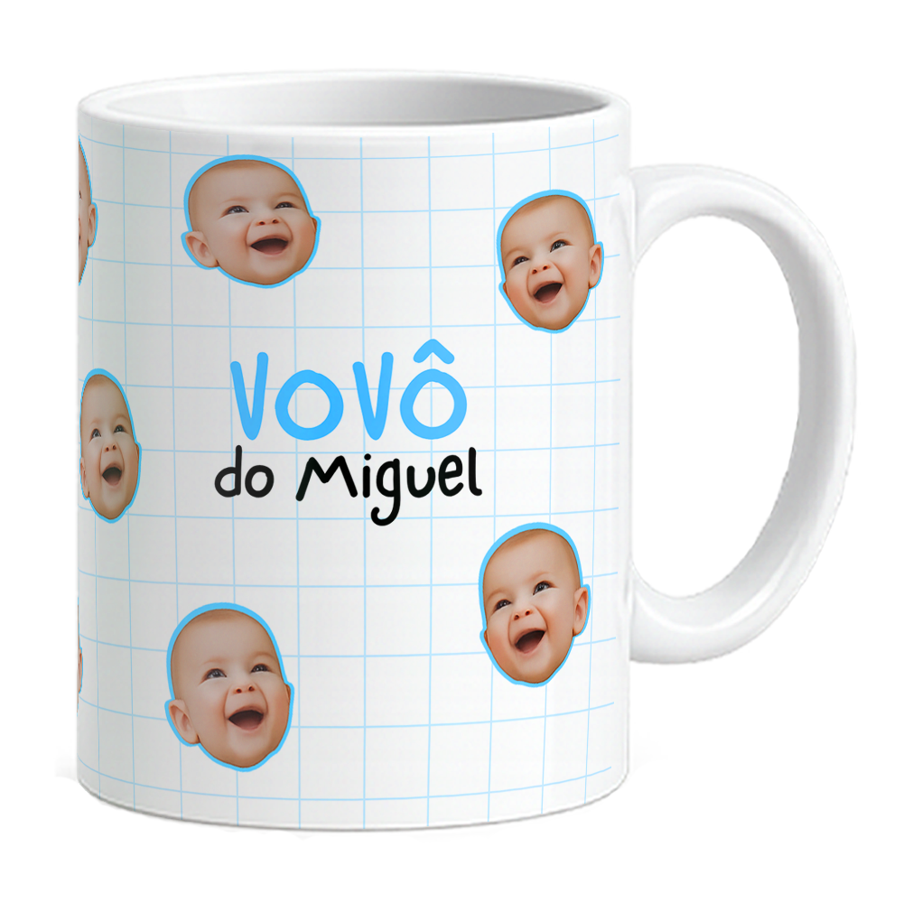 Caneca Carinhas Vovô - Com Nome - Vista 2