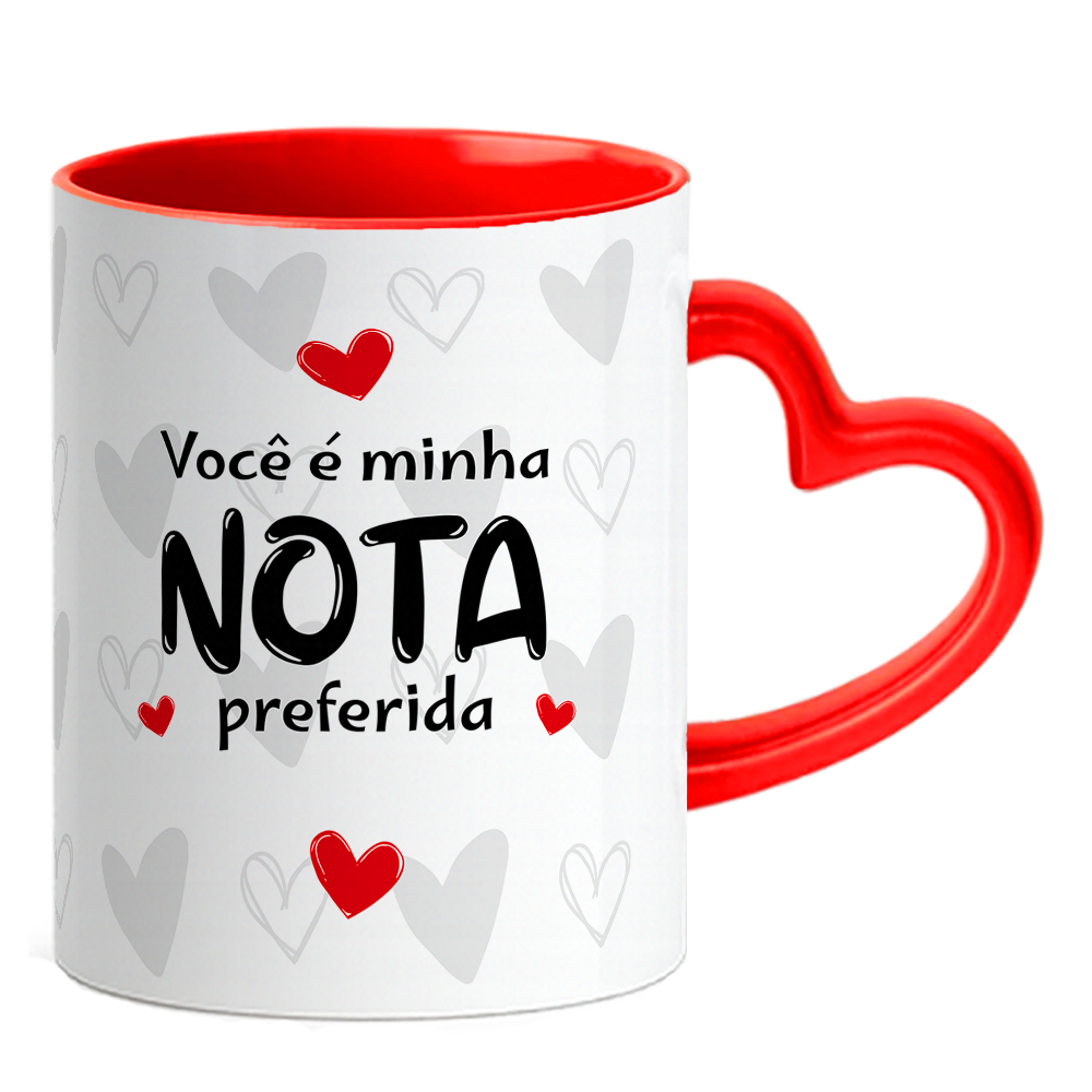 Caneca Namorados Coração - Nota Preferida - Vermelho - Vista 2