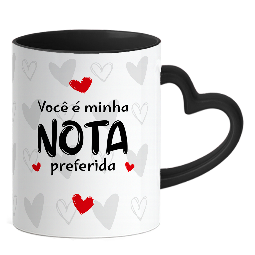 Caneca Namorados Coração - Nota Preferida - Preta - Vista 2