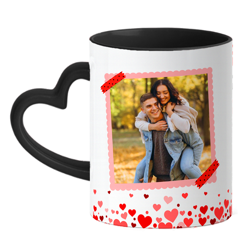 Caneca Namorados Coração - Nosso Dia- Preta