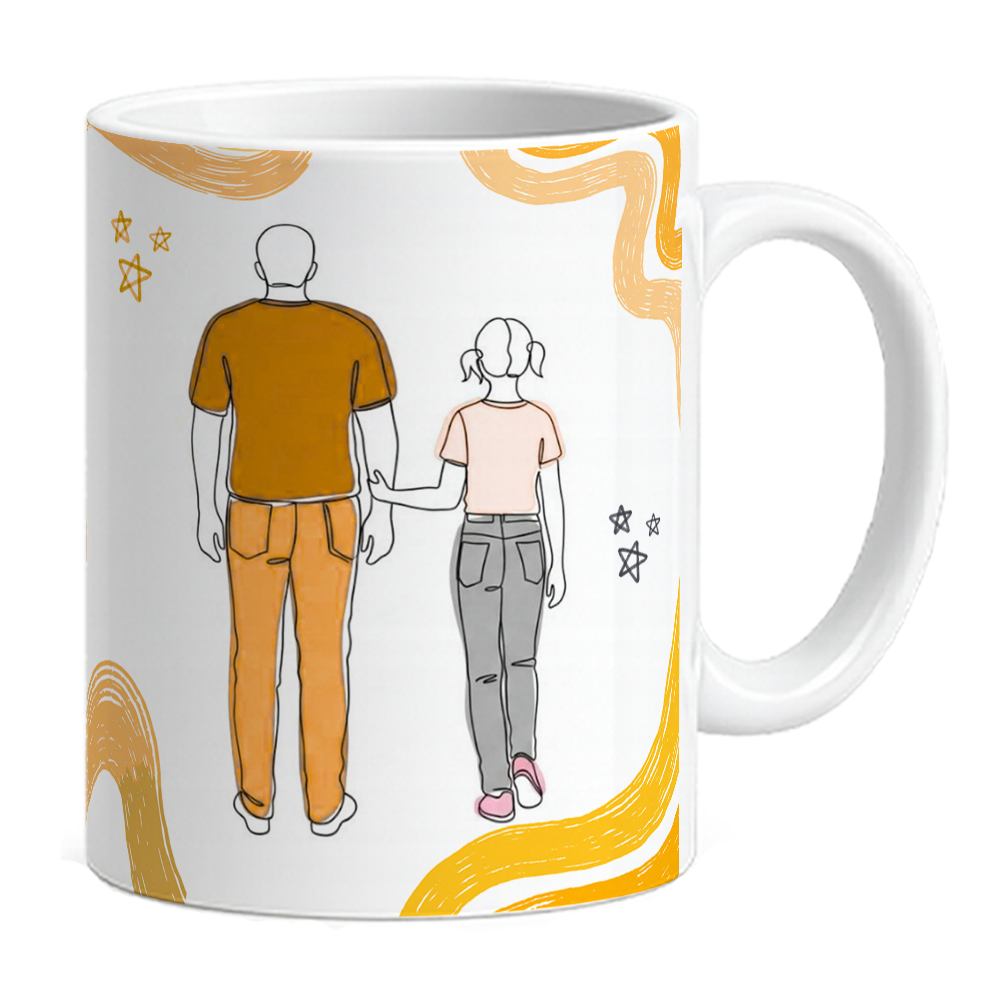 Caneca Pai Meu Amor Por Voce - Menina - Laranja - Vista 2