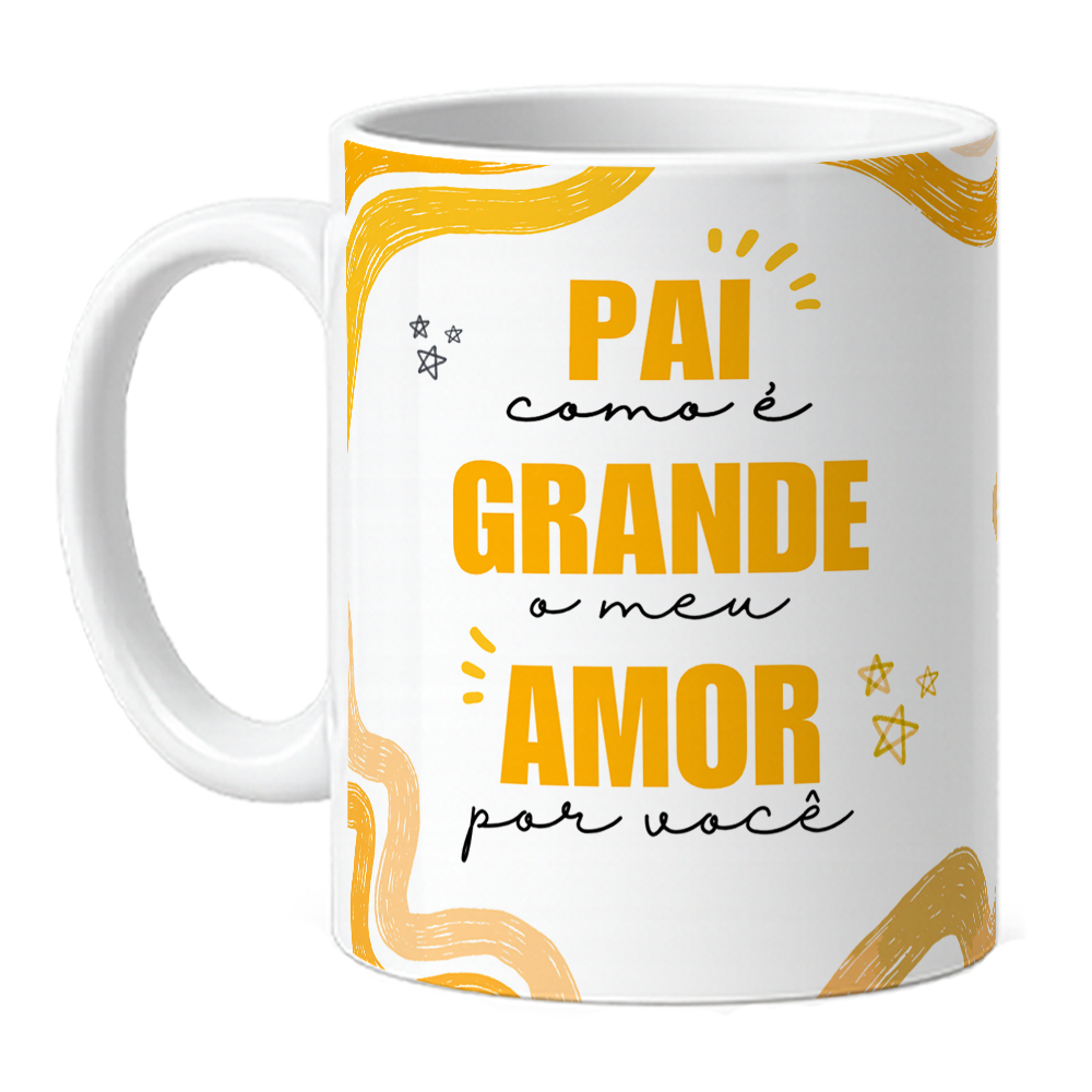 Caneca Pai Meu Amor Por Voce - Menino - Laranja